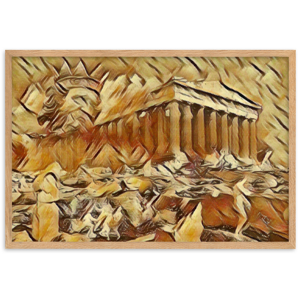 A SUNDAY UNDER ACROPOLIS V2 Premium Framed Poster-0