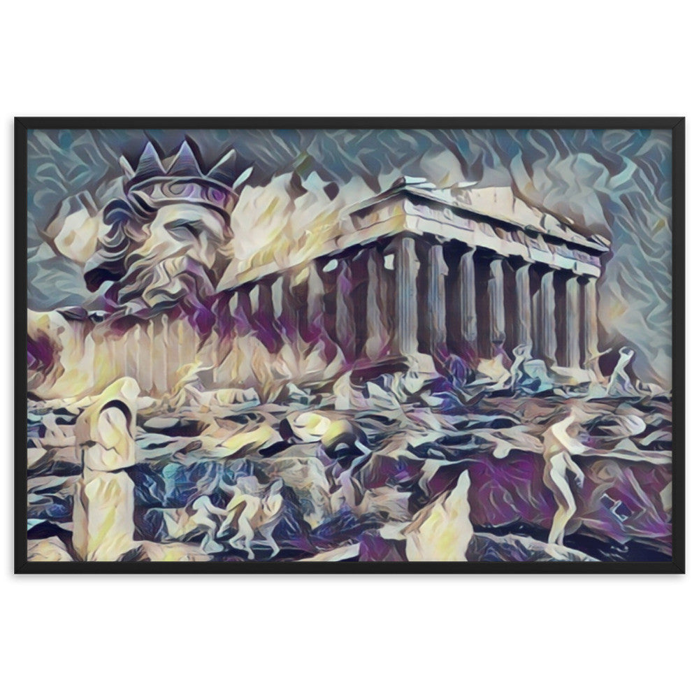 A SUNDAY UNDER ACROPOLIS V2 Premium Framed Poster-0