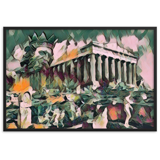 A SUNDAY UNDER ACROPOLIS V2 Premium Framed Poster-0