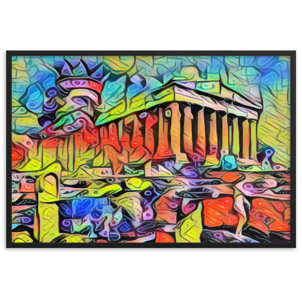 A SUNDAY UNDER ACROPOLIS V2 Premium Framed Poster-0