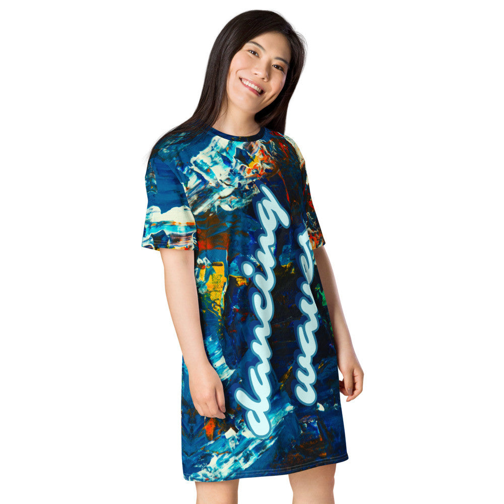 DANCING WAVES T-shirt Dress by Gianneli-4