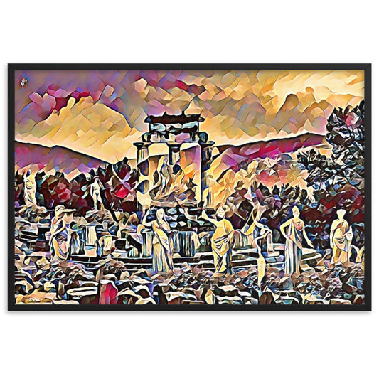 A SUNDAY AT THE ORACLE OF DELPHI Superior Framed Poster-0