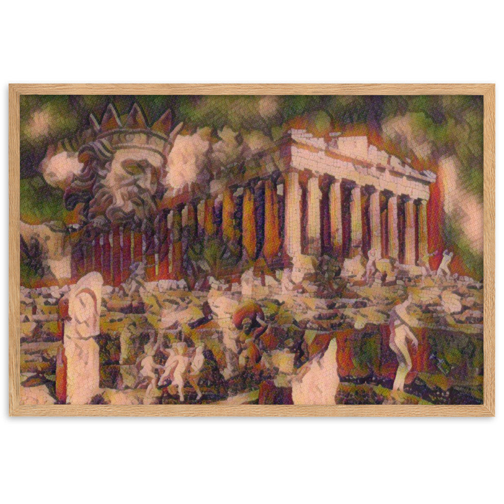 A SUNDAY UNDER ACROPOLIS V2 Velvet Framed Poster-0