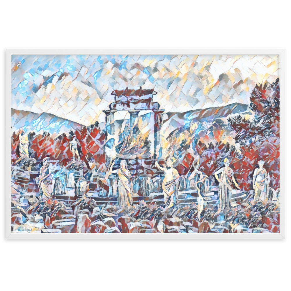 A SUNDAY AT THE ORACLE OF DELPHI Superior Framed Poster-0