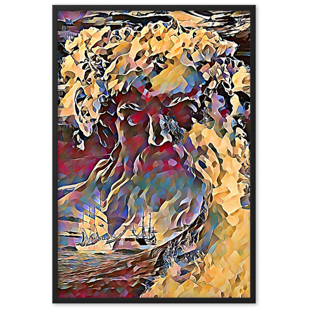 WHEN POSEIDON ASKED THE WAVES TO DANCE UPPER Framed Poster-0