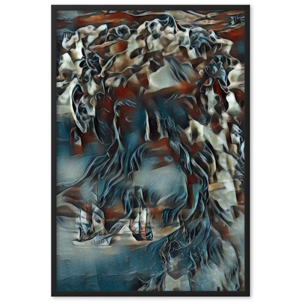 WHEN POSEIDON ASKED THE WAVES TO DANCE PREMIUM Framed Poster-0