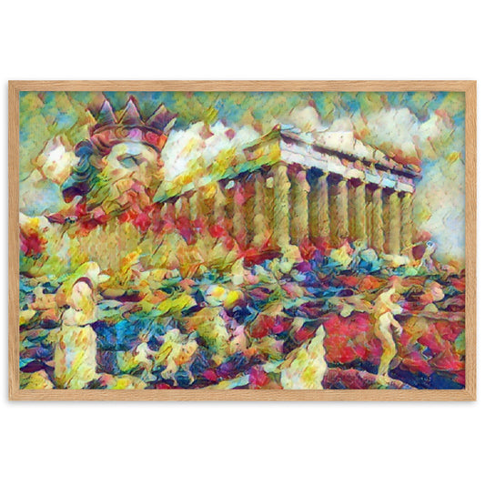 A SUNDAY UNDER ACROPOLIS V2 Premium Framed Poster-0