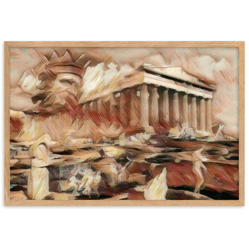 A SUNDAY UNDER ACROPOLIS V2 Premium Framed Poster-0