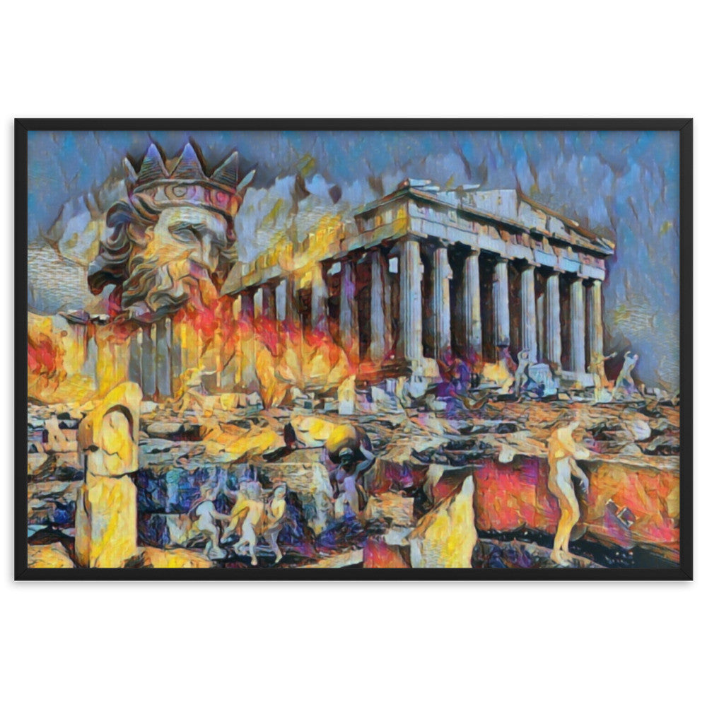 A SUNDAY UNDER ACROPOLIS V2 Premium Framed Poster-0