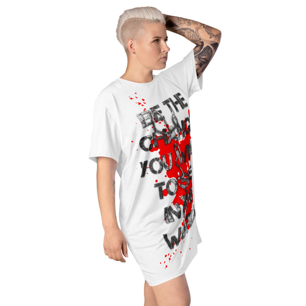 BE THE CHANGE T-shirt dress by Gianneli-2