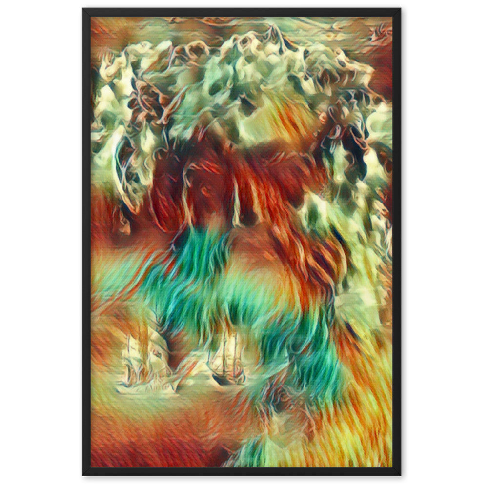 WHEN POSEIDON ASKED THE WAVES TO DANCE PREMIUM Framed Poster-0