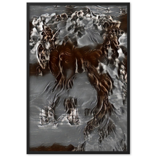 WHEN POSEIDON ASKED THE WAVES TO DANCE PREMIUM Framed Poster-0