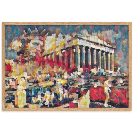 A SUNDAY UNDER ACROPOLIS V2 Premium Framed Poster-0