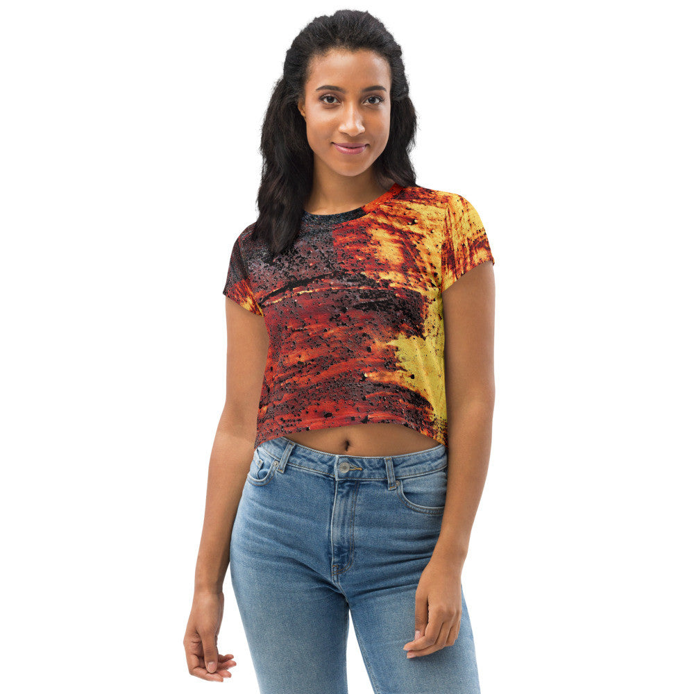 CLOCHARD Grunge Women's Crop Tee by Gianneli-2