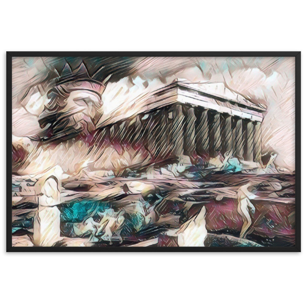 A SUNDAY UNDER ACROPOLIS V2 Premium Framed Poster-0