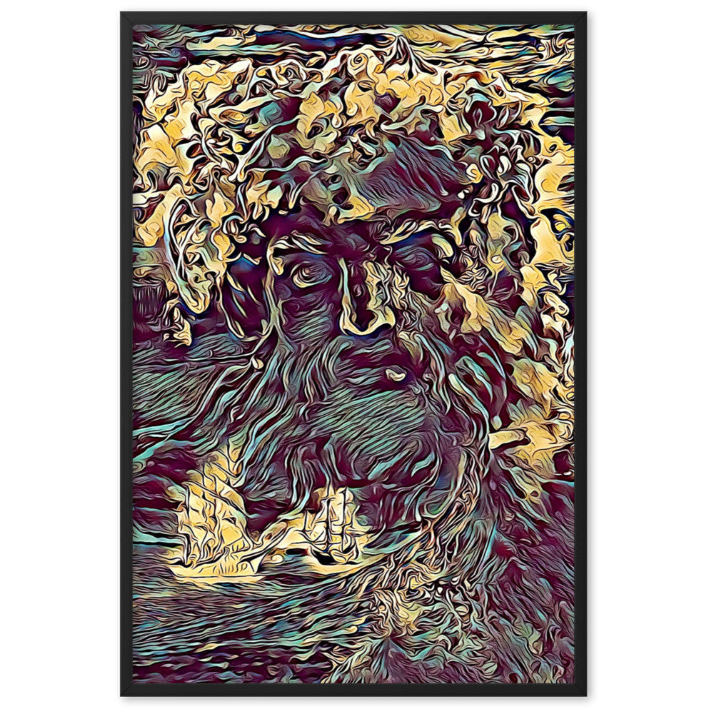 WHEN POSEIDON ASKED THE WAVES TO DANCE TALE Framed Poster-0