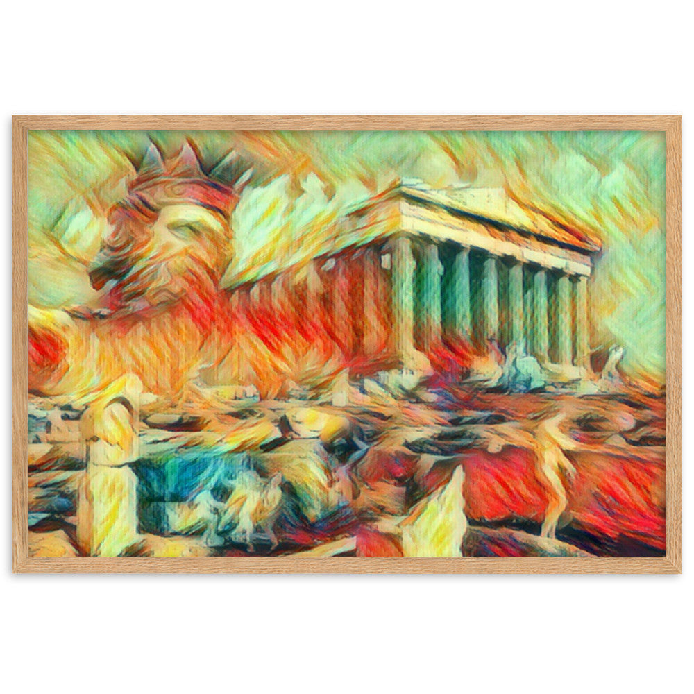 A SUNDAY UNDER ACROPOLIS V2 Premium Framed Poster-0