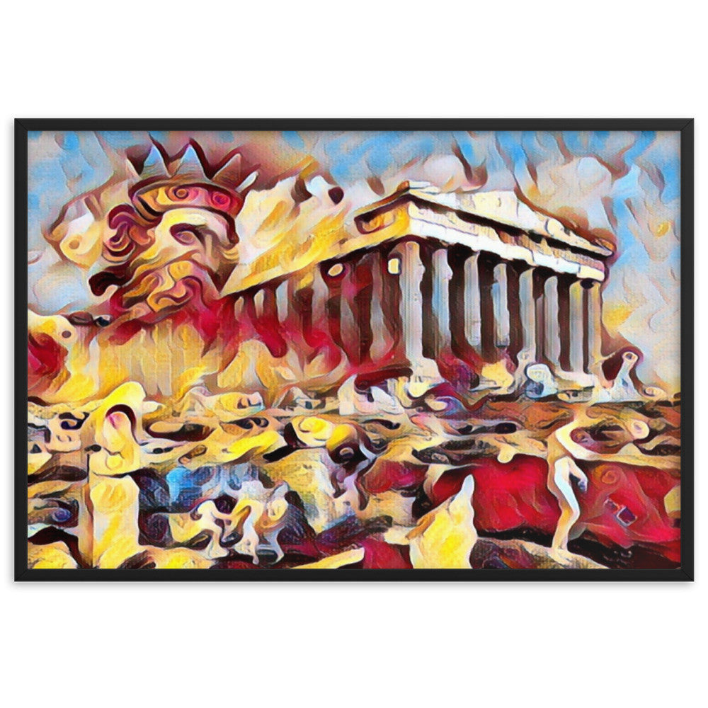 A SUNDAY UNDER ACROPOLIS V2 Premium Framed Poster-0