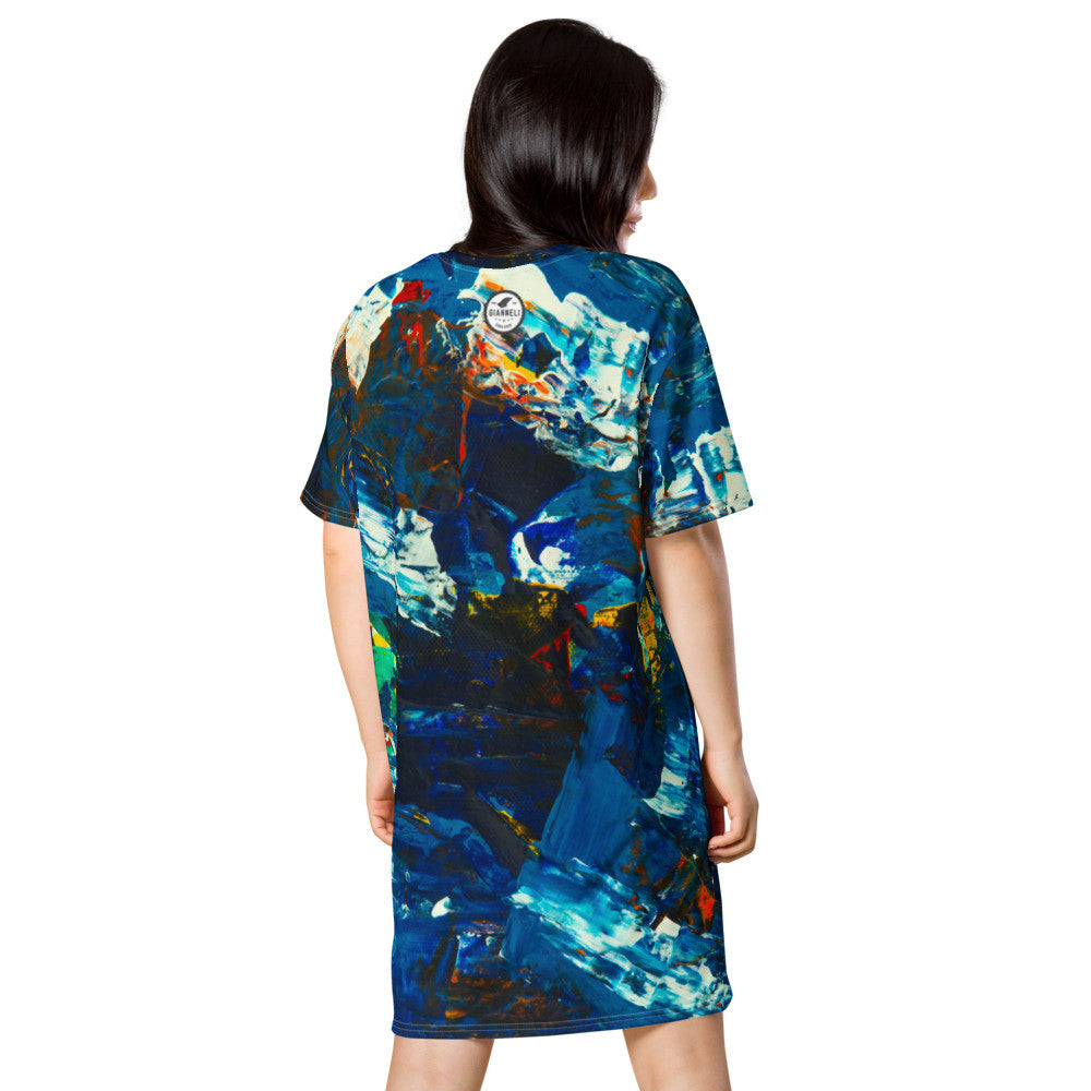 DANCING WAVES T-shirt Dress by Gianneli-3