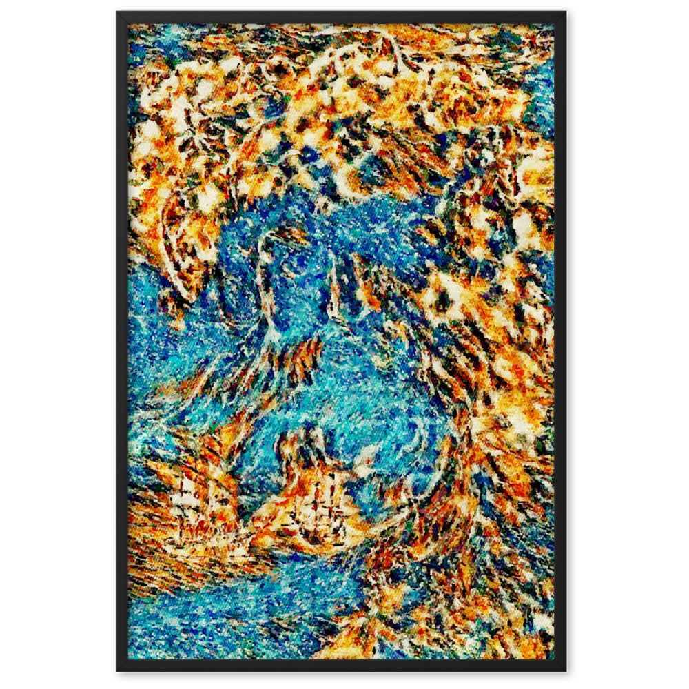 WHEN POSEIDON ASKED THE WAVES TO DANCE Superior Framed Poster-0