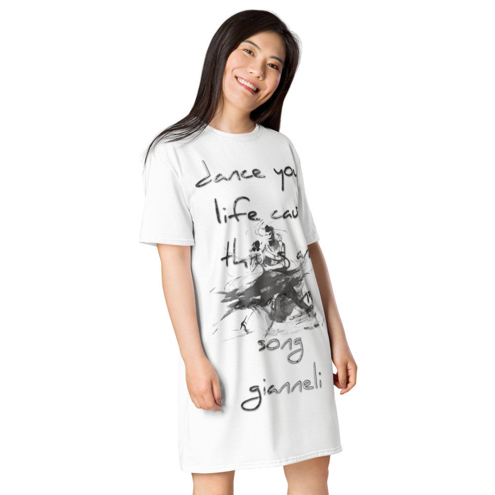 DANCE YOUR LIFE T-shirt Dress by Gianneli-3