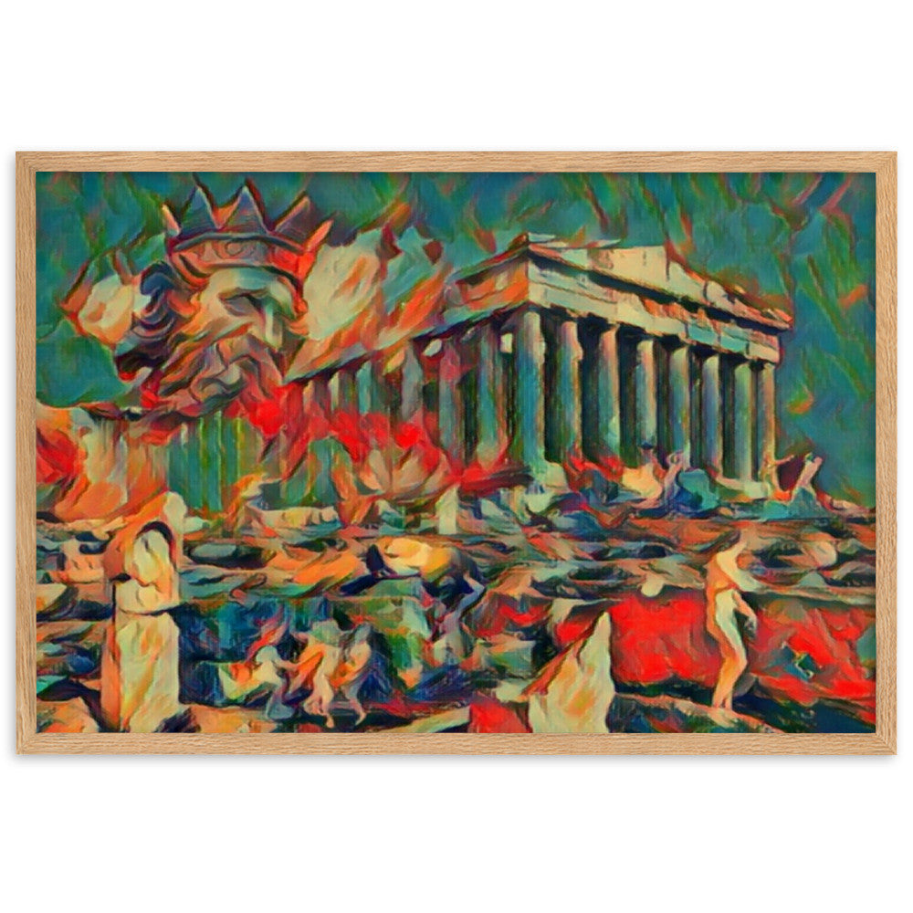 A SUNDAY UNDER ACROPOLIS V2 Premium Framed Poster-0