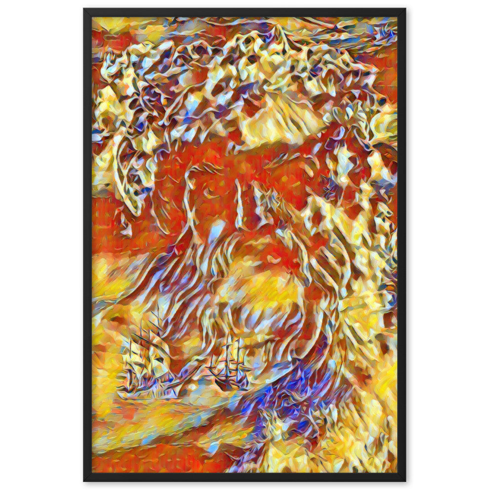 WHEN POSEIDON ASKED THE WAVES TO DANCE Superior Framed Poster-0