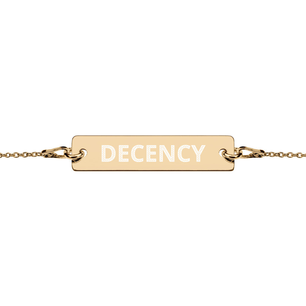 DECENCY Engraved Silver Bar Chain Bracelet by Gianneli-3