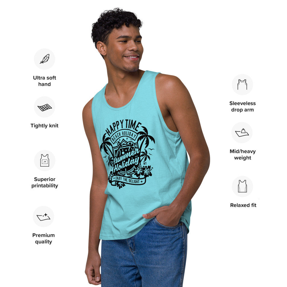 HAPPY TIME Men’s Premium Tank Top by Gianneli-1