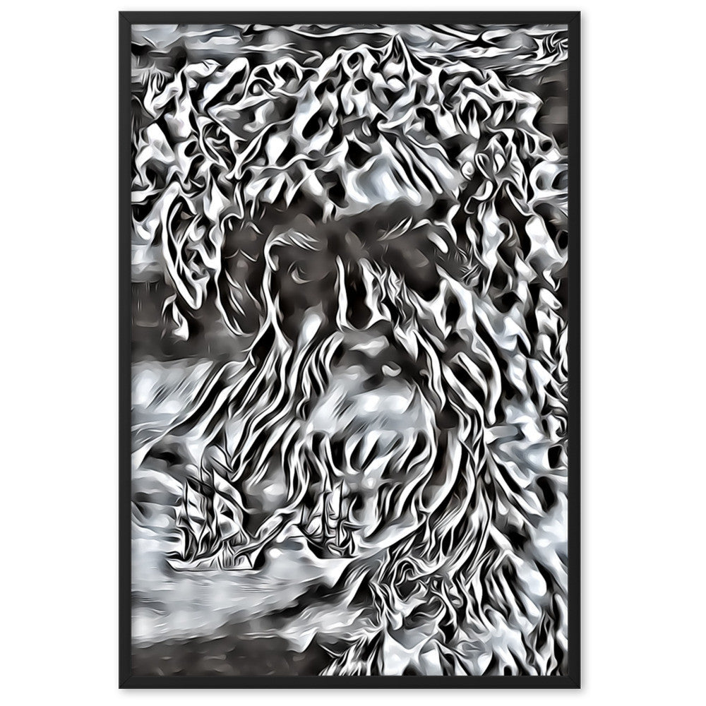 WHEN POSEIDON ASKED THE WAVES TO DANCE Superior Framed Poster-0