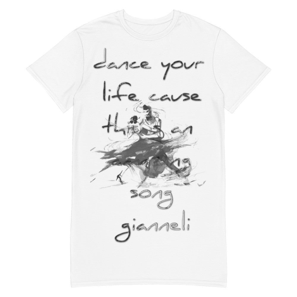 DANCE YOUR LIFE T-shirt Dress by Gianneli-0