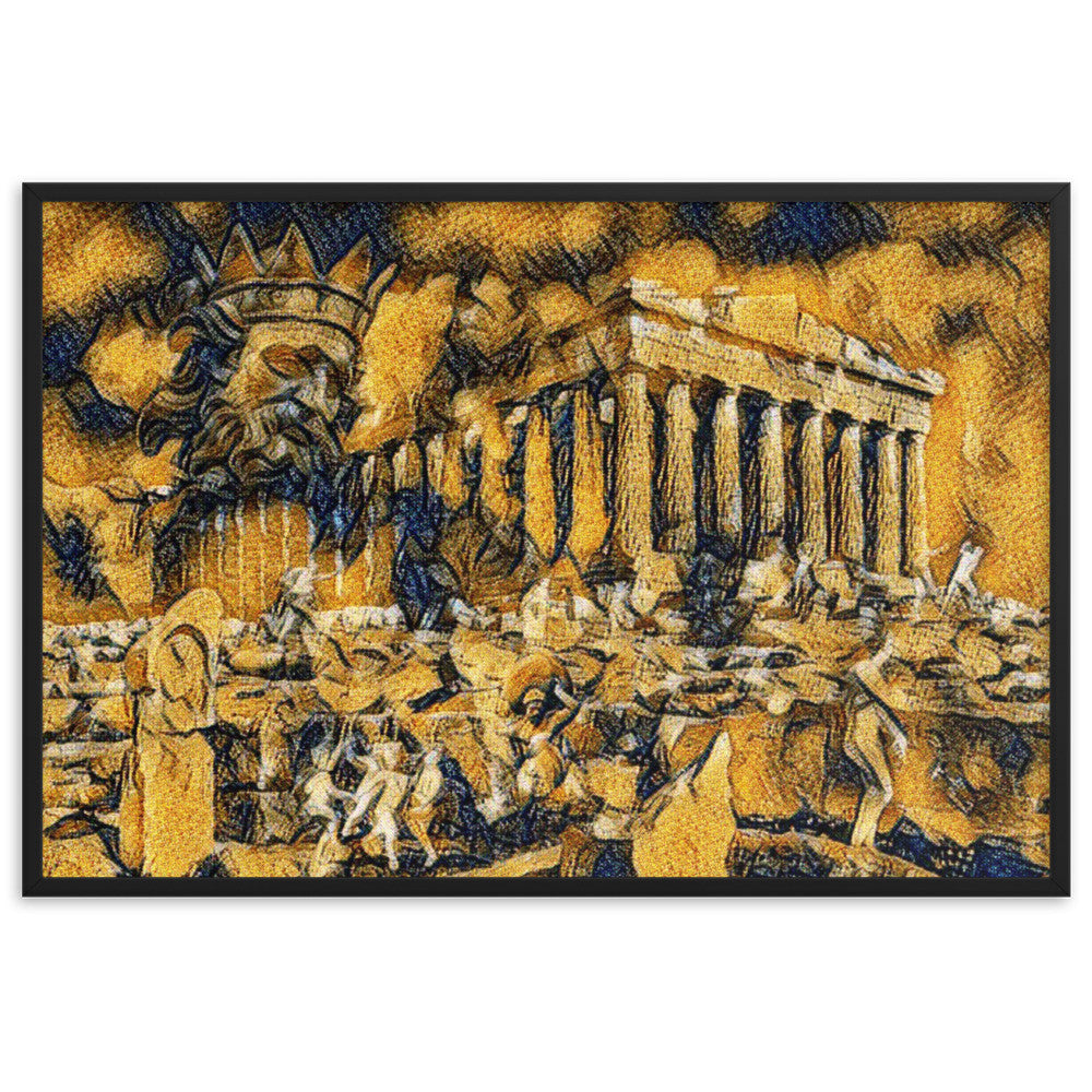 A SUNDAY UNDER ACROPOLIS V2 Velvet Framed Poster-0