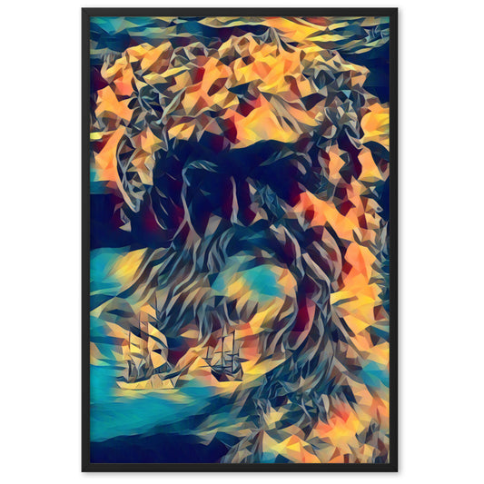 WHEN POSEIDON ASKED THE WAVES TO DANCE Superior Framed Poster-0