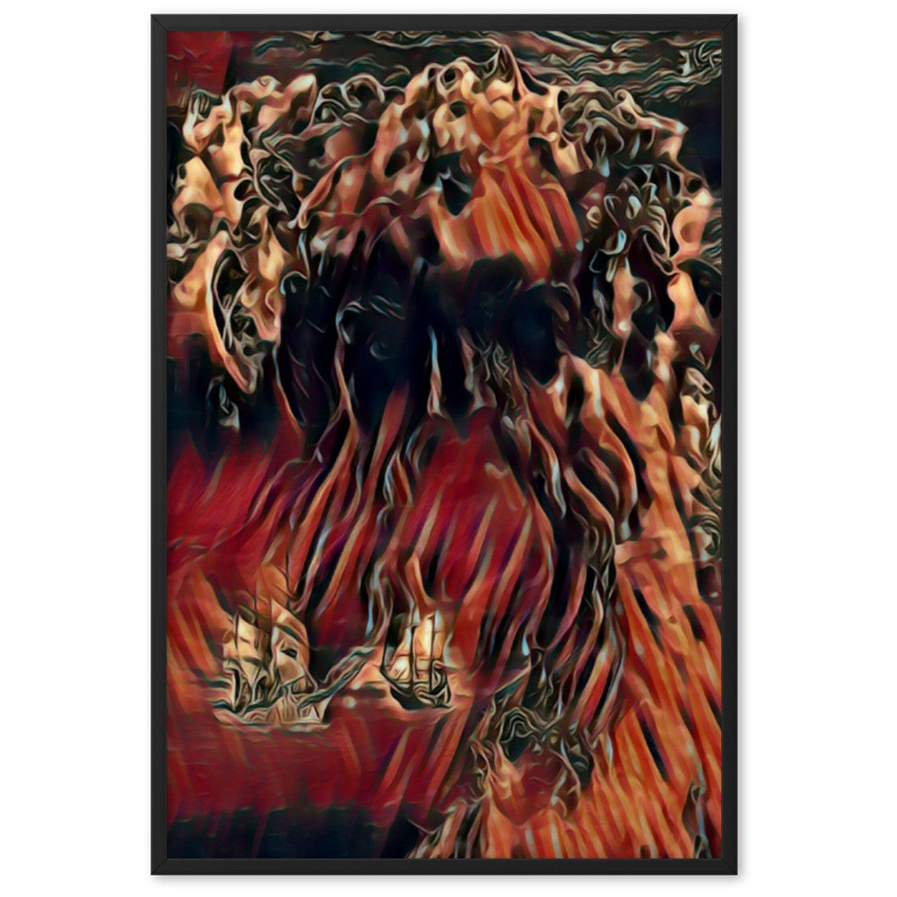 WHEN POSEIDON ASKED THE WAVES TO DANCE PREMIUM Framed Poster-0