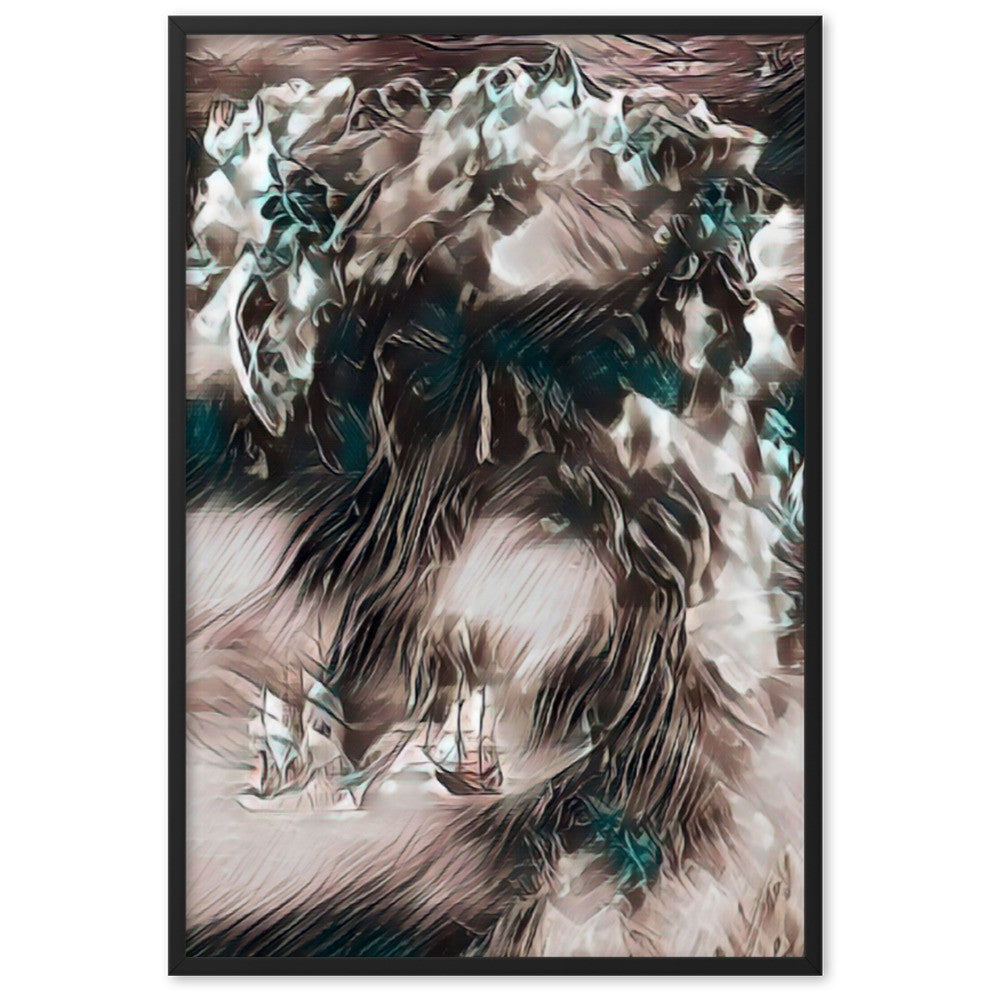 WHEN POSEIDON ASKED THE WAVES TO DANCE PREMIUM Framed Poster-0