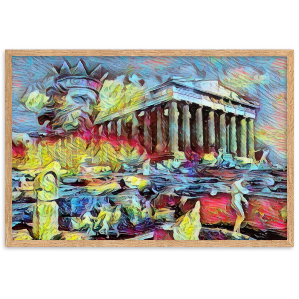 A SUNDAY UNDER ACROPOLIS V2 Premium Framed Poster-0