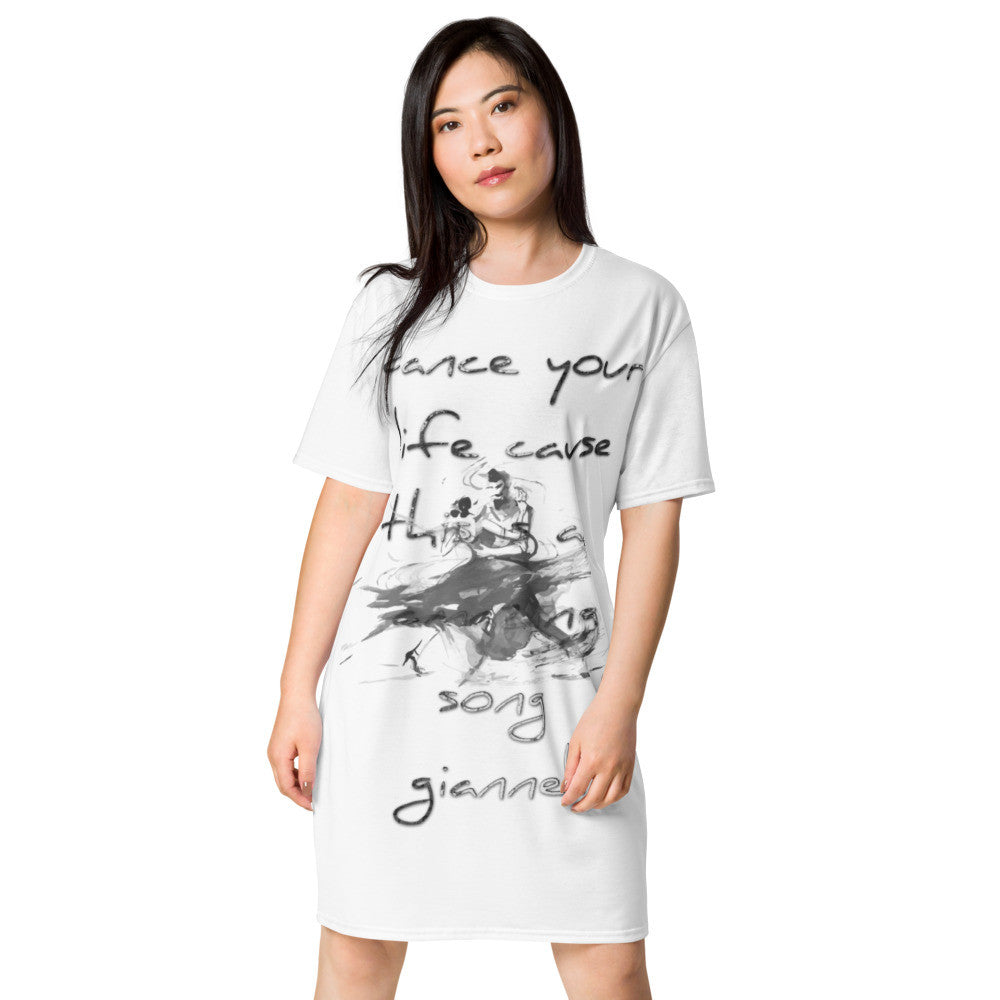 DANCE YOUR LIFE T-shirt Dress by Gianneli-2