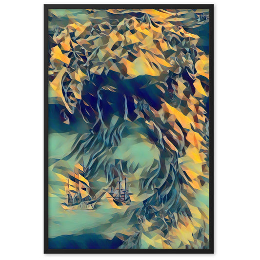 WHEN POSEIDON ASKED THE WAVES TO DANCE Superior Framed Poster-0