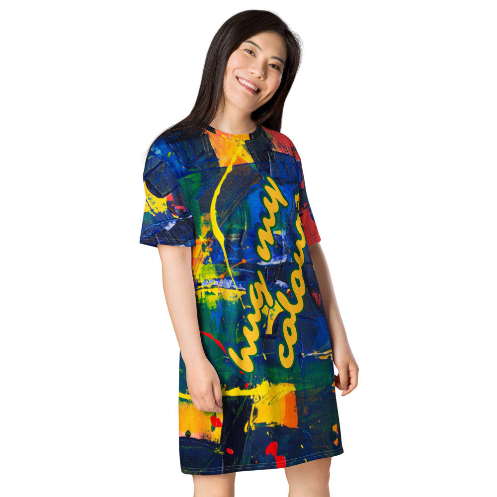 HUG MY COLOURS T-shirt Dress by Gianneli-5