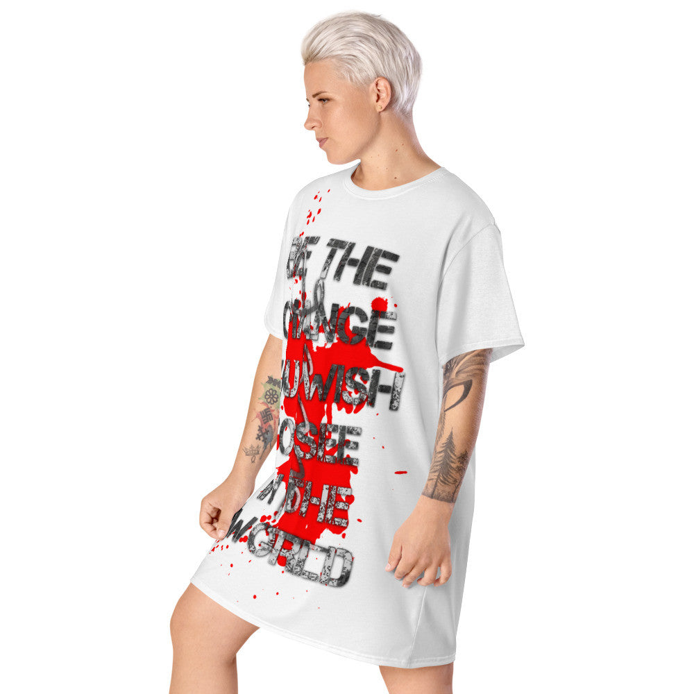 BE THE CHANGE T-shirt dress by Gianneli-1