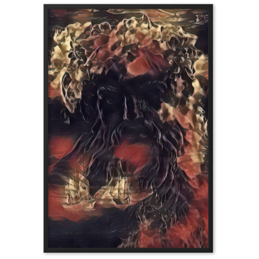 WHEN POSEIDON ASKED THE WAVES TO DANCE PREMIUM Framed Poster-0