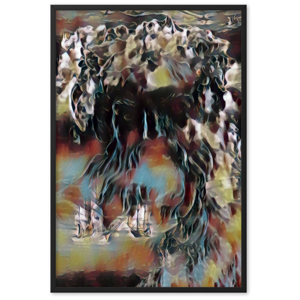 WHEN POSEIDON ASKED THE WAVES TO DANCE PREMIUM Framed Poster-0