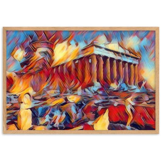 A SUNDAY UNDER ACROPOLIS V2 Premium Framed Poster-0