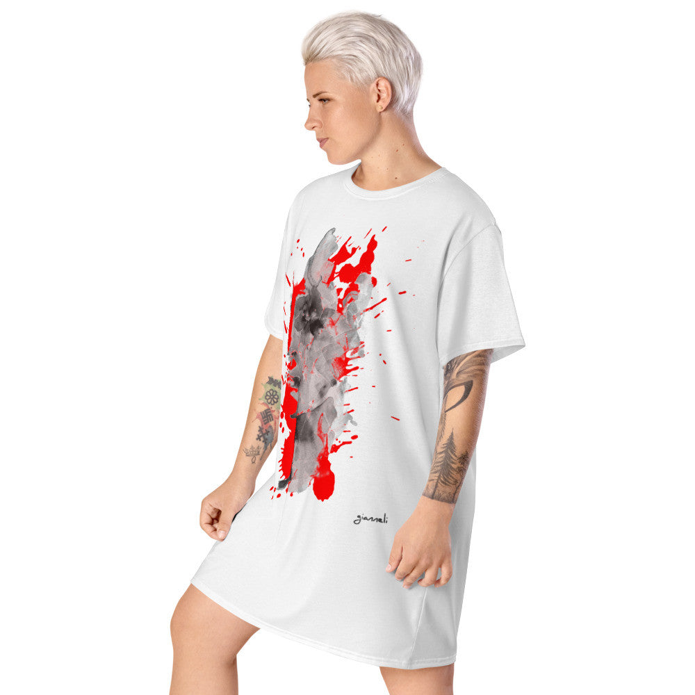 FACE OF ART T-shirt Dress by Gianneli-3