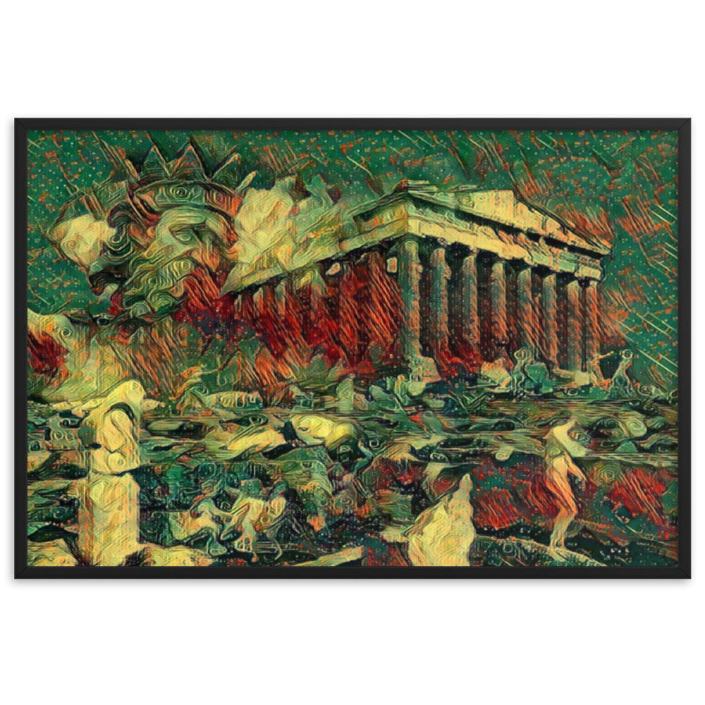 A SUNDAY UNDER ACROPOLIS V2 Premium Framed Poster-0