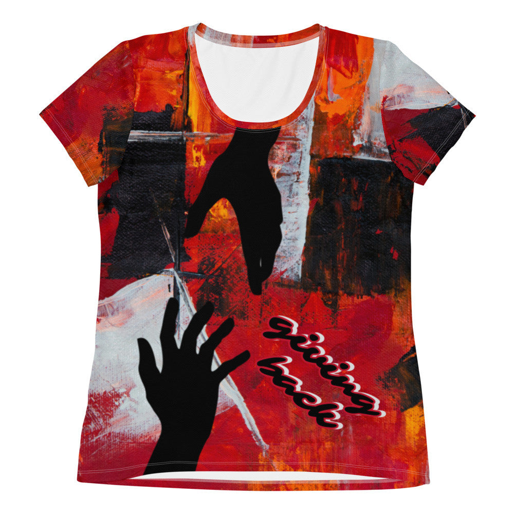 GIVING BACK Women's Athletic T-shirt by Gianneli-2