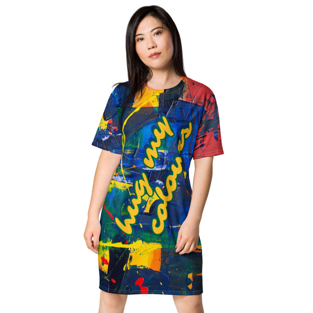 HUG MY COLOURS T-shirt Dress by Gianneli-2