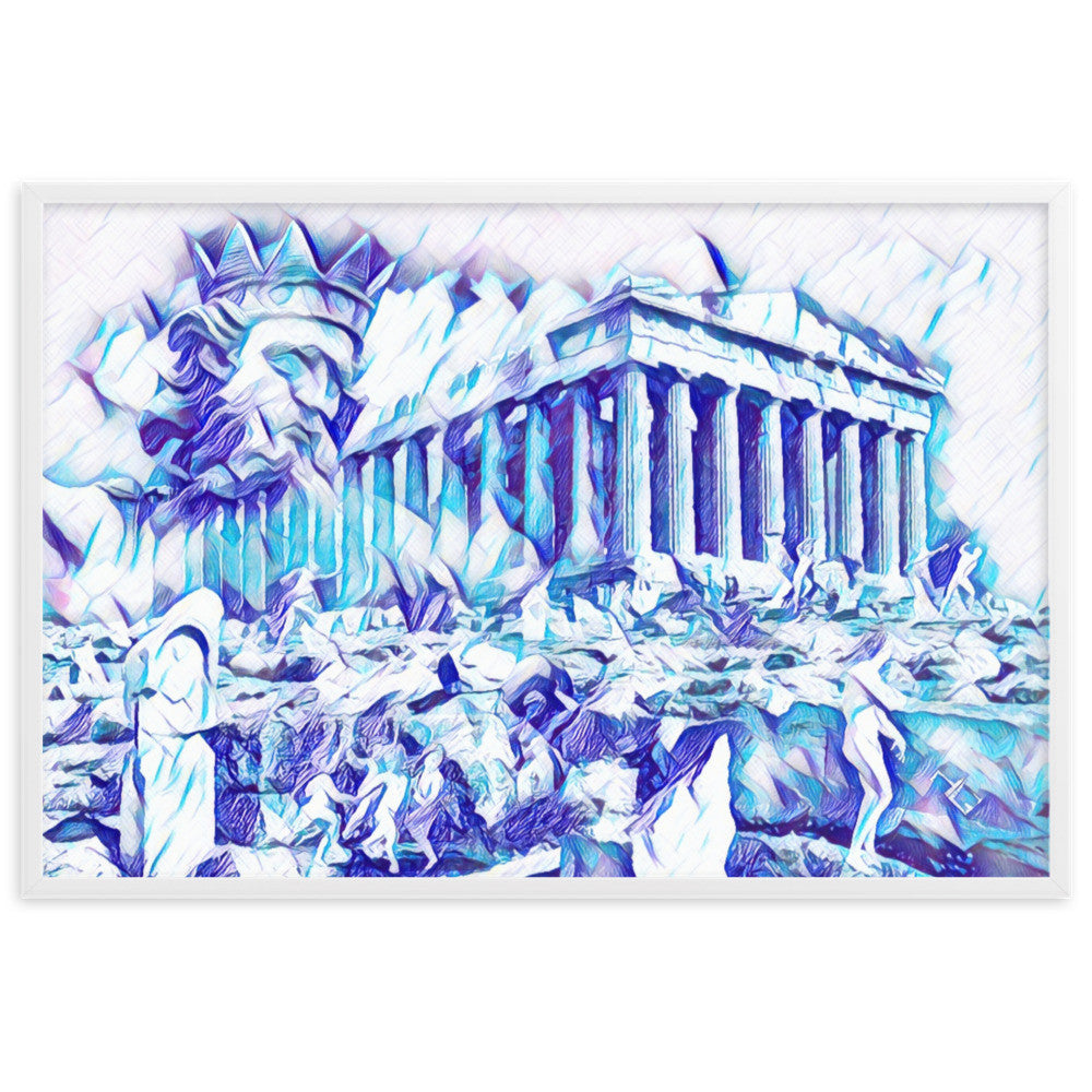 A SUNDAY UNDER ACROPOLIS V2 Superior Framed Poster-0