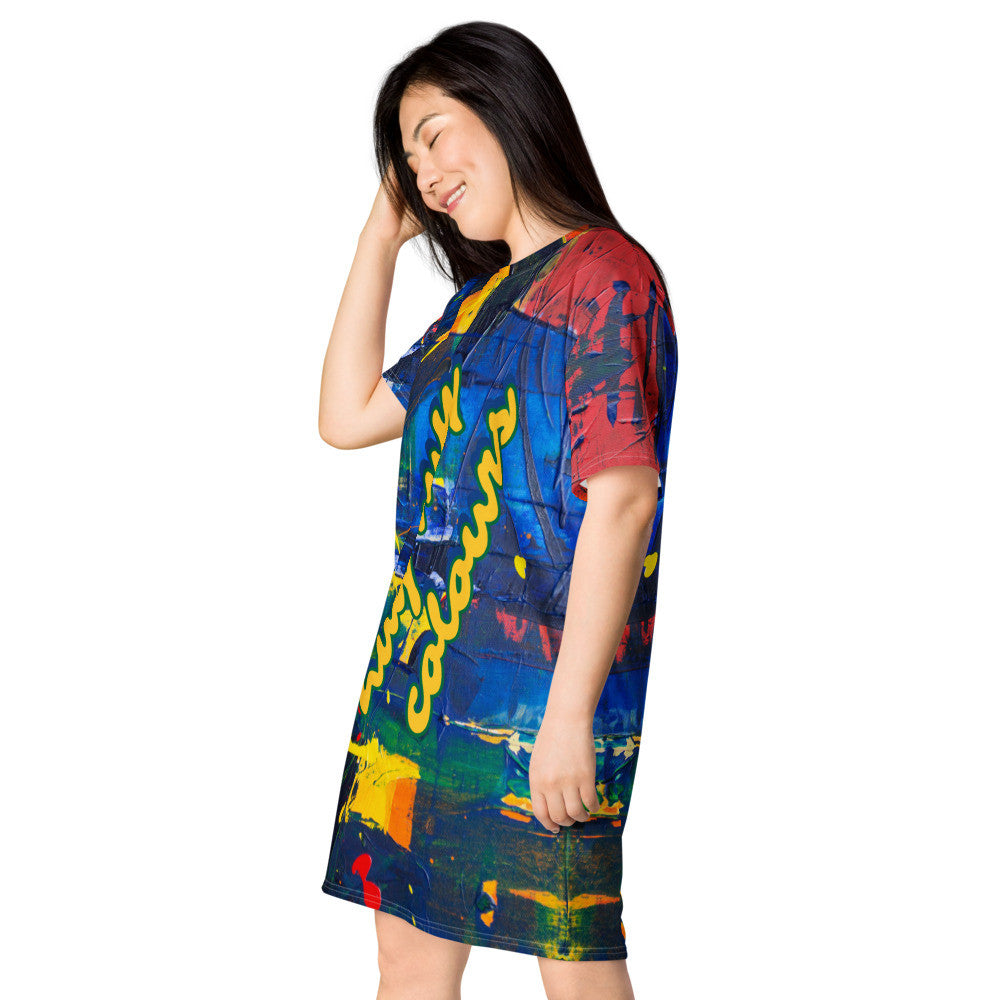 HUG MY COLOURS T-shirt Dress by Gianneli-4