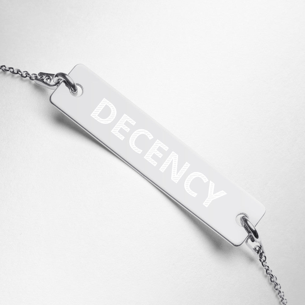 DECENCY Engraved Silver Bar Chain Bracelet by Gianneli-10